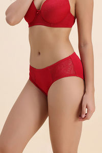 Zivame Love Potion Regular Rise Full Coverage Hipster Panty - Jalapeno Red — thumbnail 2